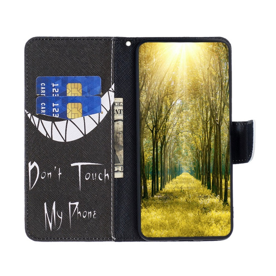 Etui z klapką do Motorola Edge 40 Neo, Wallet, Don't Touch My Phone czarne