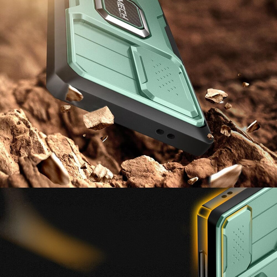 Etui do Samsung Galaxy S24 Ultra, Tongate MECH Series z podstawką, jasnozielone