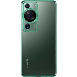 Etui Electroplating Frame do Huawei P60 Pro, przezroczyste / zielone
