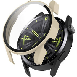 2w1 Etui + Szkło hartowane do Huawei Watch GT 3 46mm, Beżowe