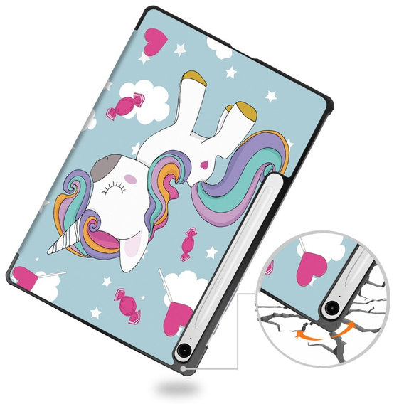 Etui do Samsung Galaxy Tab S10 Lite / S10 FE / S9 FE, z klapką, unicorn