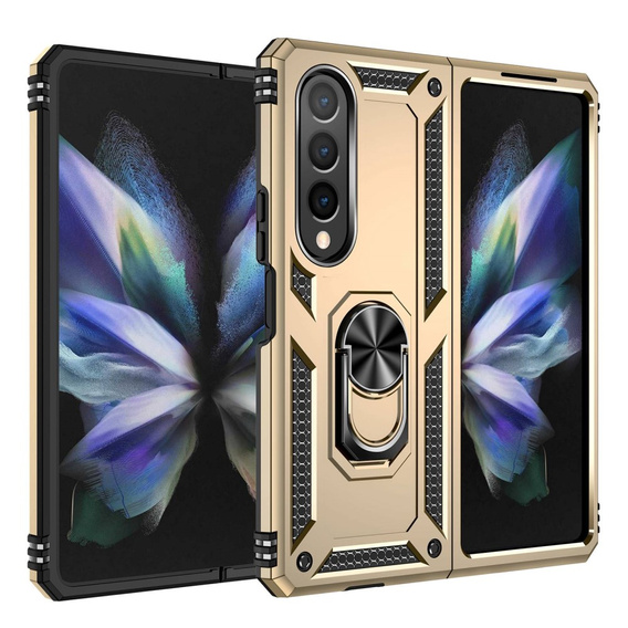 Etui pancerne do Samsung Galaxy Z Fold 4 5G, Nox Case Ring, złote