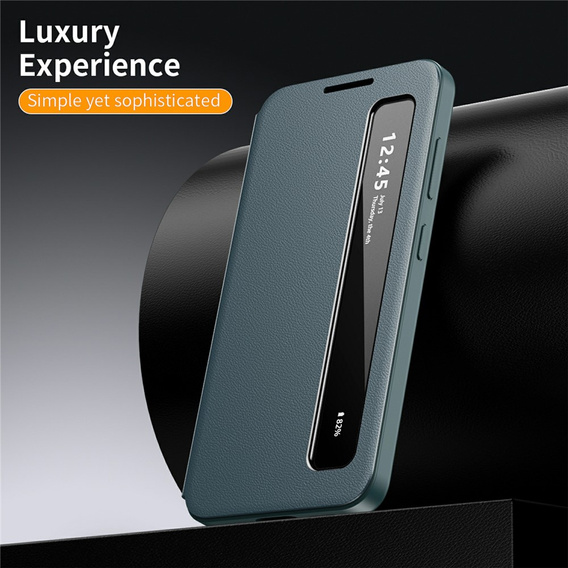 Etui do Samsung Galaxy S26 Ultra, Smart View Window Leather, zielone