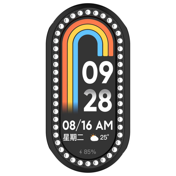 Etui z Diamentami do Xiaomi Smart Mi Band 9, Czarne