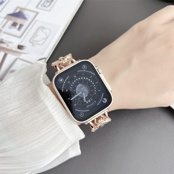 Pasek Skórzany do Apple Watch 1/2/3/4/5/6/7/8/9/10/11/SE Ultra 1/2/3 42/44/45/46/49mm, Beżowy
