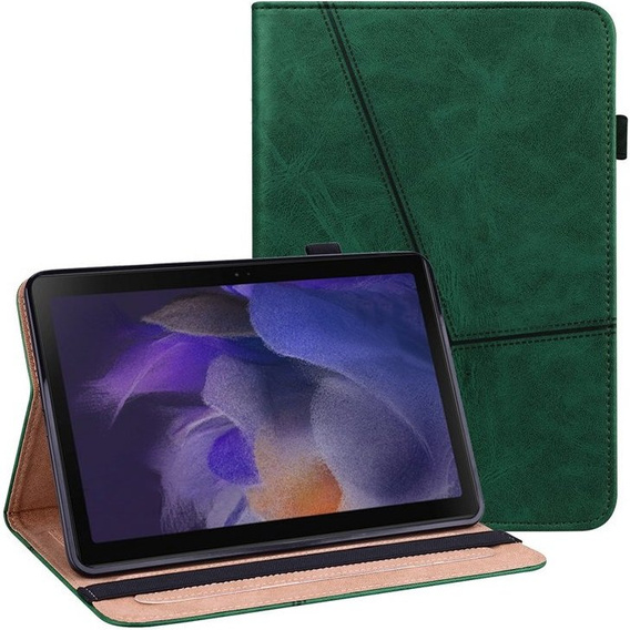 Etui do Samsung Galaxy Tab A8 10.5 SM-X200 SM-X205, Skórzane z paskiem, Zielone