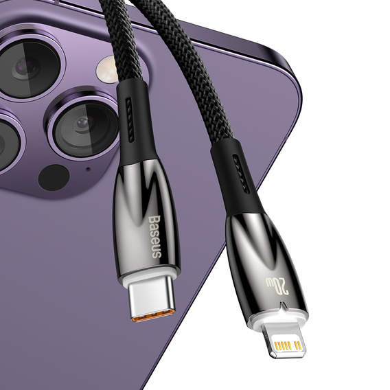 Baseus Glimmer – kabel USB‑C do Lightning 20 W 2 m - czarny