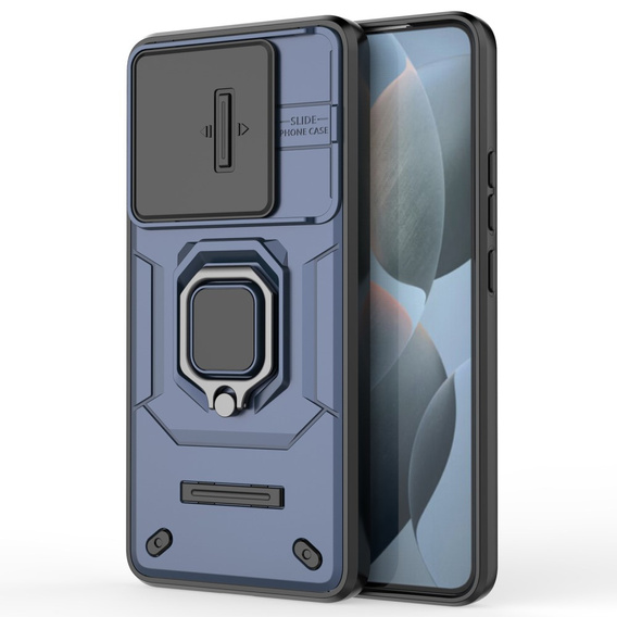 Etui KickStand Camera Lens do Xiaomi Poco F6 Pro, niebieskie
