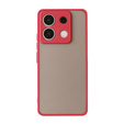 Etui silikonowe do Xiaomi Redmi Note 13 Pro 5G, z ochroną aparatu, przezroczyste / czerwone + Szkło hartowane 9H