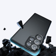 Etui do Samsung Galaxy S24 Ultra, Fusion Hybrid, z ochroną aparatu, przezroczyste / czarne