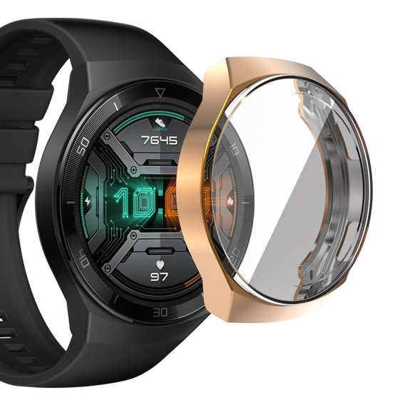 2w1 Etui z osłoną na ekran do Huawei Watch GT 2E 46mm, Różowe złoto