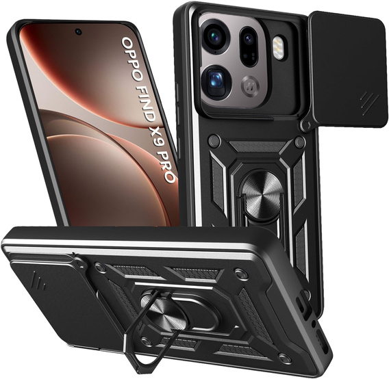 Etui pancerne do Oppo Find X9 Pro, CamShield Slide, czarne