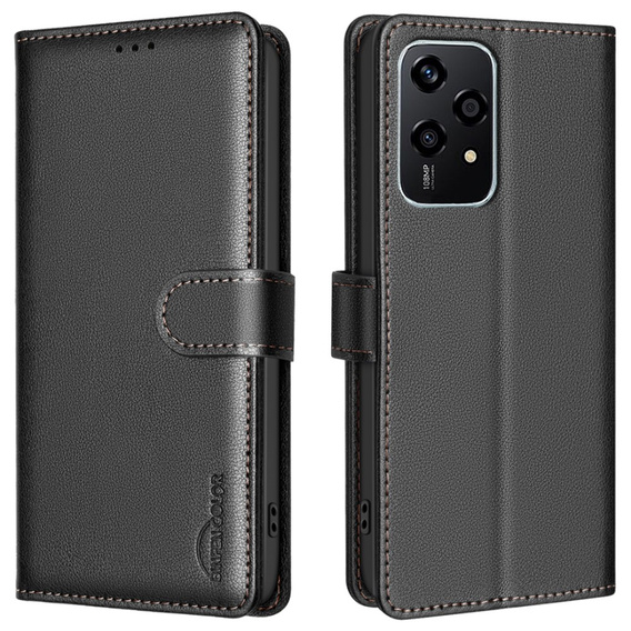 Etui z klapką do Honor 200 Lite, BINFEN Wallet, czarne