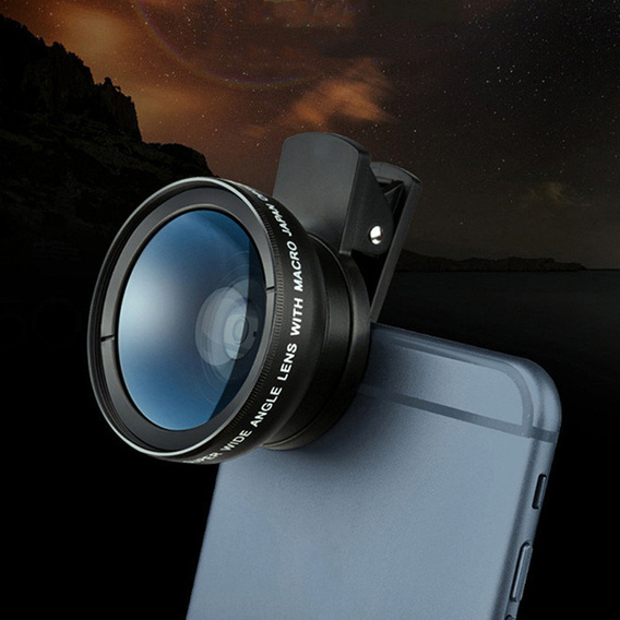 Uniwersalny Obiektyw na klips do smartfona 37mm, Czarny