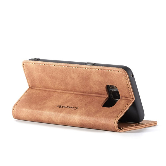 Etui CASEME do Samsung Galaxy S8, Leather Wallet Case, brązowe