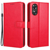 Etui z klapką do Oppo A17, Crazy Horse Wallet, czerwone