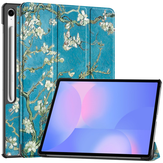 Etui z nadrukiem do Samsung Galaxy Tab S10 FE+ Plus – styl i ochrona w jednym - kwiaty moreli