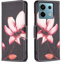 Etui z klapką do Xiaomi Redmi Note 13 Pro 5G, Wallet, Lotus czarne