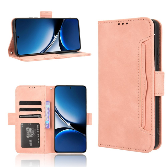 Etui z klapką do Xiaomi Poco X7 Pro 5G, Card Slot, różowe