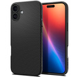 Etui Spigen do iPhone 16 Plus, Liquid Air, czarne + Szkło Hartowane 9H