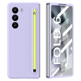 Etui do Samsung Galaxy Z Fold6 5G, ze szkłem i rysikiem, fioletowe / zielone