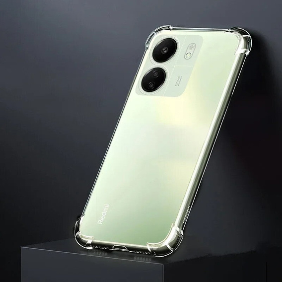 Etui do Xiaomi Redmi 13C, Anti-Shock, przezroczyste + Szkło 9H