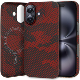 Etui do iPhone 16 Plus, Aramid Fiber MagSafe, czerwone