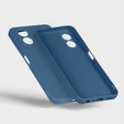 Etui cienkie do Oppo A18 4G / A38 4G, Slim Matowe, granatowe + szkło 9H
