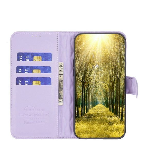 Etui z klapką do Oppo Reno 11F 5G, Wallet, BINFEN COLOR, fioletowe