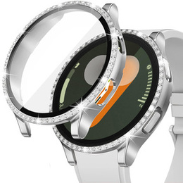 2w1 Etui + Szkło Hartowane do Samsung Galaxy Watch 7 40mm, Srebrne