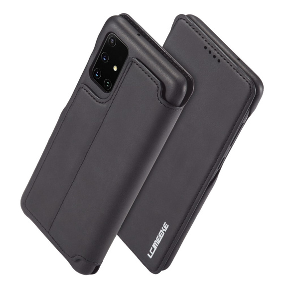 Etui z klapką do Samsung Galaxy A51, LC.IMEEKE, czarne