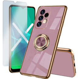 Zestaw Etui Electro Ring do Samsung Galaxy A13 4G, Purple + Szkło