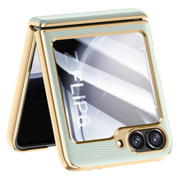 Etui Litchi Leather do Samsung Galaxy Z Flip7 FE / Z Flip6, zielone