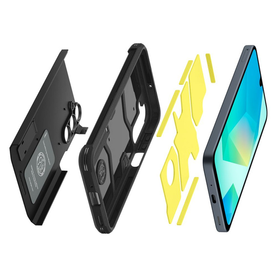 Etui Spigen do Samsung Galaxy A56 5G, Tough Armor, czarne + Szkło Hartowane 9H