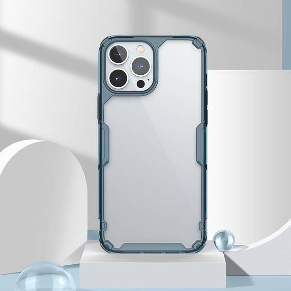 OUTLET Etui NILLKIN do iPhone 14 Pro Max, Nature TPU, przezroczyste / niebieskie
