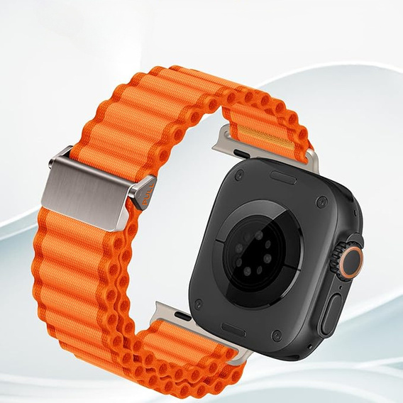 Pasek Nylonowy do Apple Watch 1/2/3/4/5/6/7/8/9/10/11/SE Ultra 1/2/3 42/44/45/46/49mm, Pomarańczowy