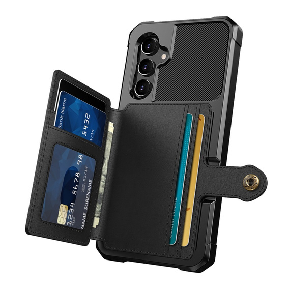 Etui do Samsung Galaxy A54 5G, Card Holder Kickstand, czarne