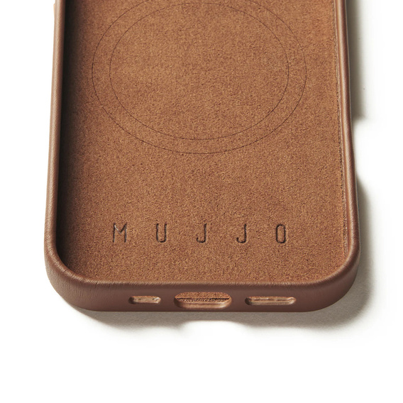 Etui Mujjo Skórzane do iPhone 16, MagSafe, brązowe