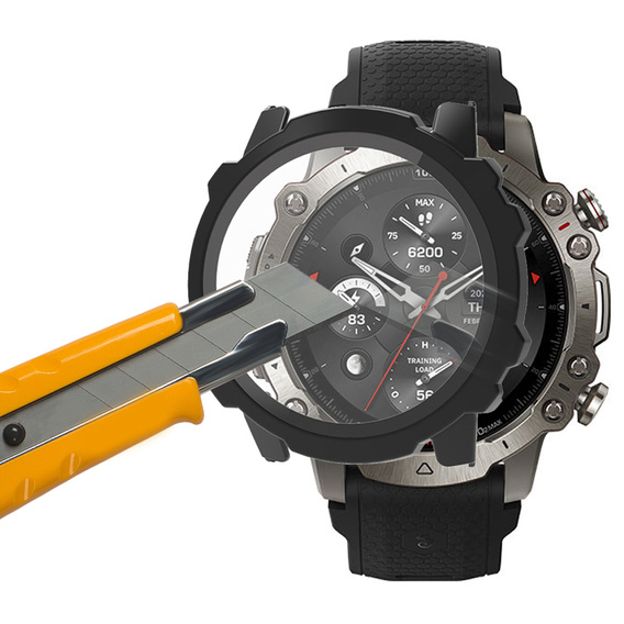 2w1 Etui + Szkło Hartowane do Amazfit Falcon, Czarne