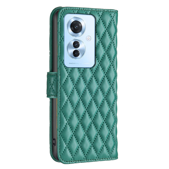 Etui z klapką do Oppo Reno 11F 5G, Wallet, BINFEN COLOR, zielone