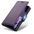 Etui do Oppo Reno 13, ERBORD Glossy Litchi, portfel z klapką, fioletowe