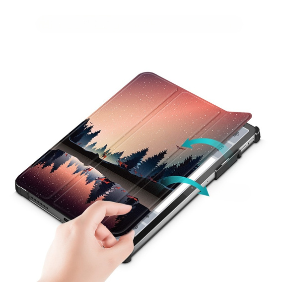 Etui do Lenovo Tab P11 Pro Gen 2 TB132FU TB132XU 11.2", Smartcase z miejscem na rysik, forest and lake