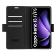 Etui do Oppo Reno 13F / Oppo Reno 13FS, ERBORD Glossy Litchi, portfel z klapką, czarne