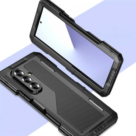 Etui pancerne do Samsung Galaxy Z Fold7 5G aluminiowe z podstawką i miejscem na rysik – czarne