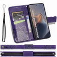 Etui z klapką do Motorola Edge 60 Fusion, Butterfly, fioletowe