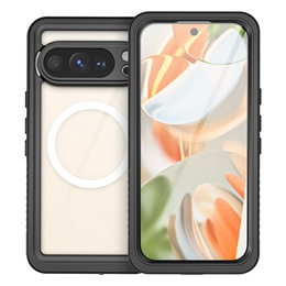 Etui Wodoodporne IP68 do Google Pixel 10 Pro, Redpepper, do MagSafe, przezroczyste z czarną ramką