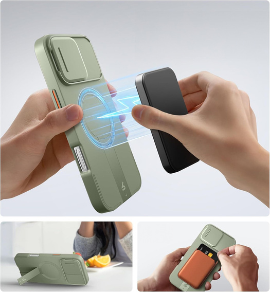 Etui do iPhone 16 Pro Max, Suritch Shockproof, do MagSafe, zielone
