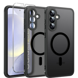 Etui do Samsung Galaxy S24, do MagSafe, ERBORD Matt Case, czarny + Szkło na ekran