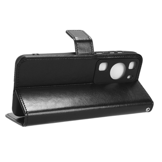 Etui z klapką do Huawei P60 / P60 Pro, Crazy Horse Wallet, czarne