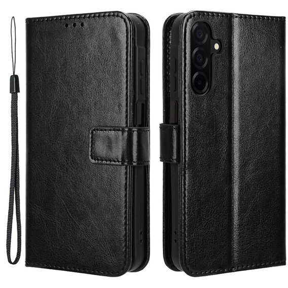 Etui z klapką do Samsung Galaxy A26 5G, Crazy Horse Wallet, czarne